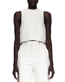 Womens Cropped Folded Sleeveless Top   Proenza Schouler   White (10)