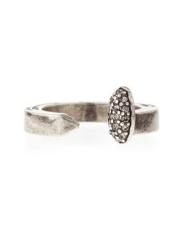 Pave Railroad Spike Ring, Silvertone   Giles & Brother   Silver (5)