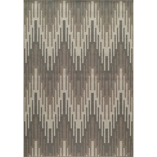 Indoor/ Outdoor Ivory Ikat Rug (23 X 46)