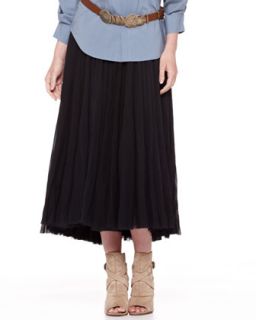 Womens Jersey Waist Broomstick Skirt   Donna Karan   Ink (MEDIUM)