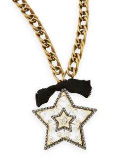 Star Brooch Pendant Necklace   Lanvin   Clear