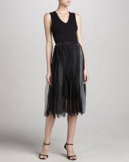 Womens Silk Ombre Flutter Skirt   Donna Karan   Flint (6)