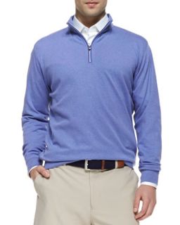 Mens Interlock 1/4 Zip Pullover Sweater, Fog   Peter Millar   Purple (SMALL)