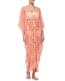 Womens Rachel Scalloped Lace Coverup   Miguelina   Coral (MEDIUM)