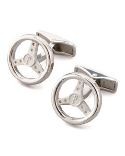 Mens Silver Steering Wheel Cuff Links   Alfred Dunhill   Silver
