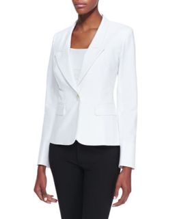 Womens One Button Jacket, White   Lafayette 148 New York   White (2)
