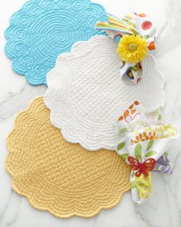 Four Round Quilted Placemats
