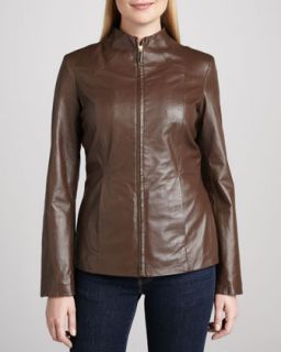 Womens Leather Scuba Jacket   Black (X LARGE/16)