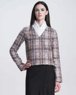 Womens Puffer Collar Plaid Top   J.W.Anderson   Light red (UK8/4)