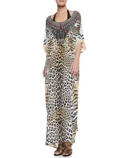 Womens Scoop Neck Caftan Coverup Dress, Jaguar   Camilla   Jaguar (ONE SIZE)