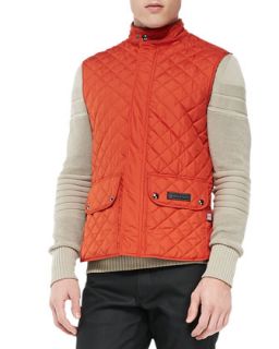Mens Quilted Lightweight Vest, Dark Orange   Belstaff   Dark orange (MEDIUM/50)