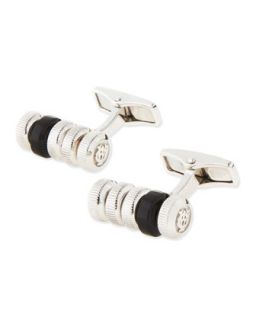 Mens Modular Sterling Silver and Onyx Cuff Links   Alfred Dunhill   Silver