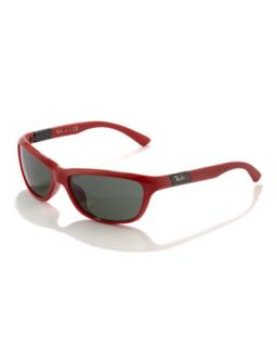 Junior Oval Plastic Sunglasses, Red   Ray Ban   Red