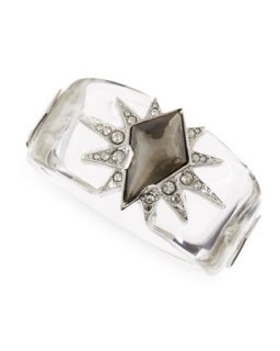 Large Lucite Lone Star Bangle, Clear   Alexis Bittar   Clear (LARGE )