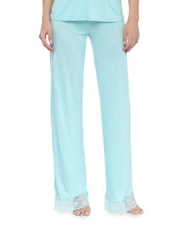 Womens Diana Lace Trim Pajama Pants   La Perla   Mint (X SMALL)