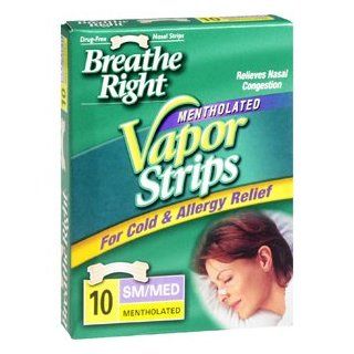 "Breathe Right CNS INC. Breathe Right Nasal Strips, Mentholated, SM/MED, 10 ea" Health & Personal Care