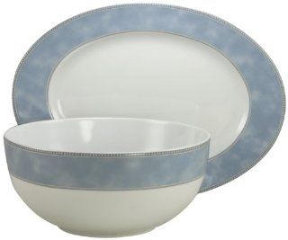 Create a Table by French Home European 2 Piece Fine Porcelain Completer/Serving Set, Avado Floral Decor Kitchen & Dining
