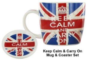Keep Calm & Carry On Mug & Coaster Set Sports & Outdoors