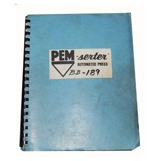 Pemserter Model BB Press Operation Manual Pemserter Books