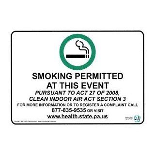 Smoking Permitted With Symbol Sign NHE 7902 Pennsylvania Smoking Area  Business And Store Signs 