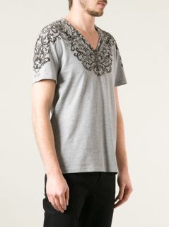 Alexander Mcqueen Lace Print T shirt   Stefania Mode
