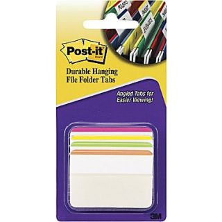 Post it 2 Angled Durable Tabs, Assorted Bright Colors, 24 Tabs/Pack