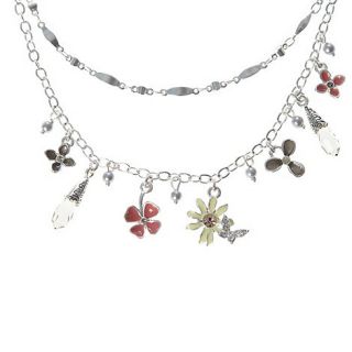 Pilgrim Silver enamel flower necklace