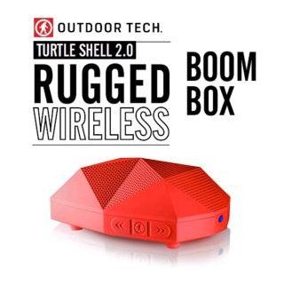 Outdoor Tech OT 1800 Turtle Shell 2.0 Rugged Water Resistant Wireless Bluetooth Hi Fi Speaker (Red)  Boomboxes   Players & Accessories
