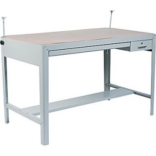 Safco 35 1/2H x 56 1/2W x 30 1/2D Precision Drafting Table Base, Gray