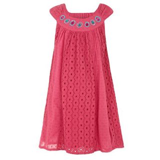 Uttam Kids Pink Broderie panel dress