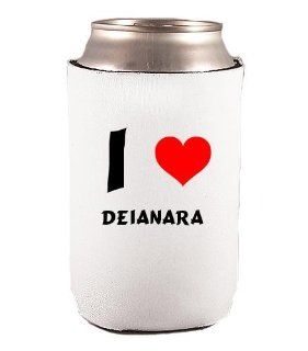 Personalized Beverage Can Cover (Coolie) with I Love Deianara (first name/surname/nickname)   Sports Fan Cold Beverage Koozies