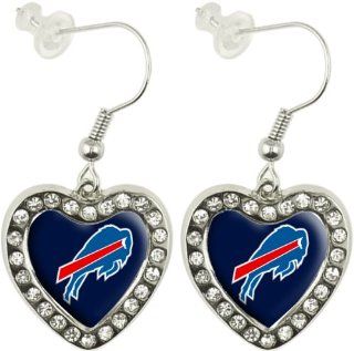 NFL Buffalo Bills Crystal Heart Earrings with Team Logo  Sports Fan Earrings  Sports & Outdoors