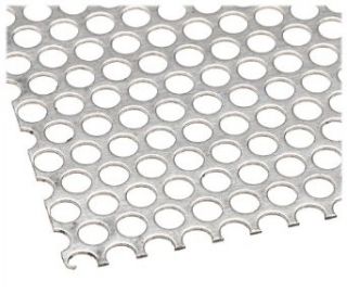 Aluminum 3003 Super Spring Perforated Sheet 20 Gauge .032" Thick 33 Holes Per In. 12" x 12" Aluminum Metal Raw Materials