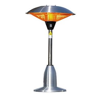 Fire Sense 110 V Stainless Steel Table Top Round Halogen Patio Heater, Silver