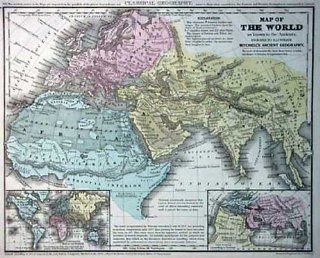 Mitchell 1844 Antique Map of the World as known to the Ancients  Wall Maps 