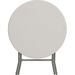 Flash Furniture 32 Round Plastic Folding Table, Granite White