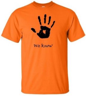 Adult Orange The Dark Brotherhood We Know Skyrim T Shirt   5XL Clothing