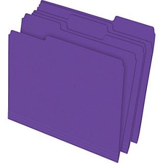Colored Top Tab File Folders, 1/3 Cut, Purple, Letter Size, 24/Pack