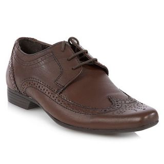 bluezoo Boys brown pointed toe brogue shoes