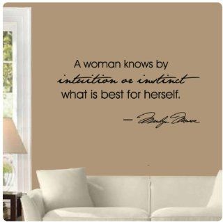 A woman knows by intuition or instinct what is best for herself by Marilyn Monroe Wall Decal Sticker Art Mural Home D�cor Quote   Wall Decor Stickers