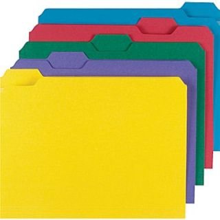 Colored File Folders w/ Reinforced Tabs, Legal, 5 Tab, Assortment B, 100/Box