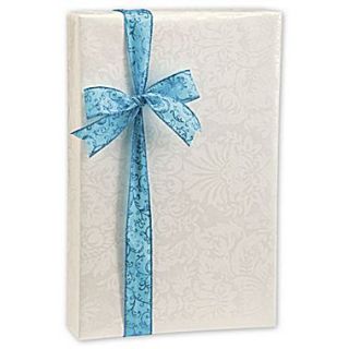 24 x 417 Floral on Pearl Gift Wrap, White