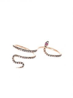 Diamond, ruby & gold snake ring  Ileana Makri  IO