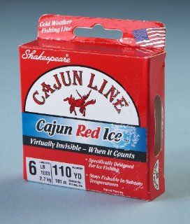 CL CAJUN RED ICE LINE 100YDS, 10 LB  Ice Fishing Line  Sports & Outdoors