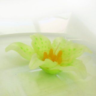 Handmade Green Easter Lilly Floating Candle 6"x6"x3"  