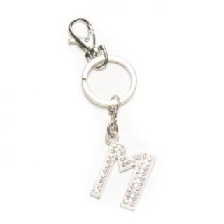 Crystal Letter M Keychain Clothing