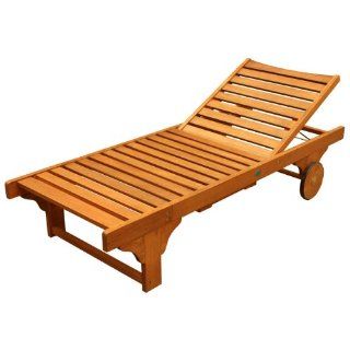 LuuNguyen   Lindy Outdoor Hardwood Chaise Lounge (Natural Wood Finish)  Patio Lounge Chairs  Patio, Lawn & Garden