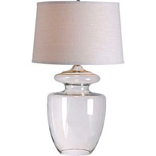 Kenroy Apothecary Table Lamp w/ Clear Glass Finish & 17 White Drum Shade  Make More Happen at