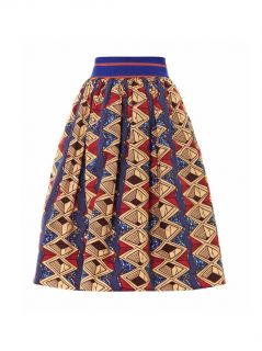 Iris tribal print cotton skirt  Stella Jean