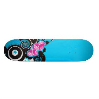 blue background with shapes skate board decks
